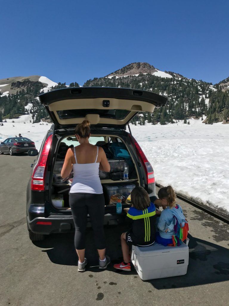 Quick lunch stop at Lassen Volcanic with kids