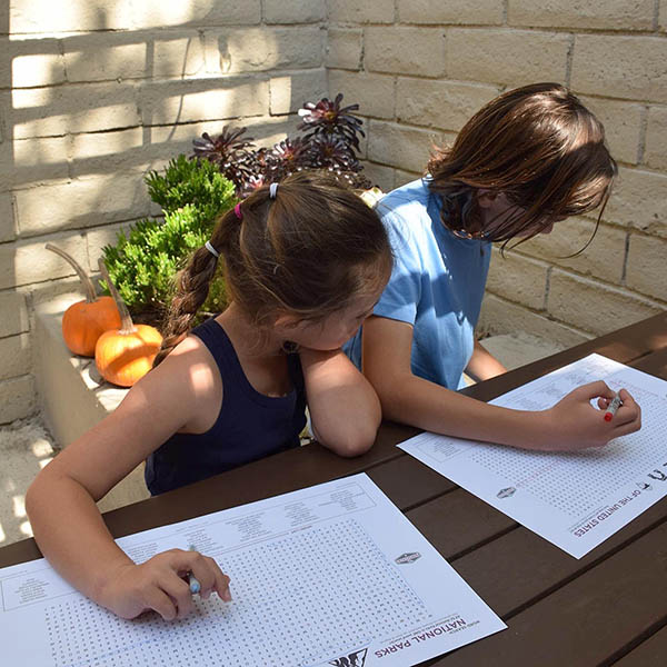 Image of kids doing a national park word search